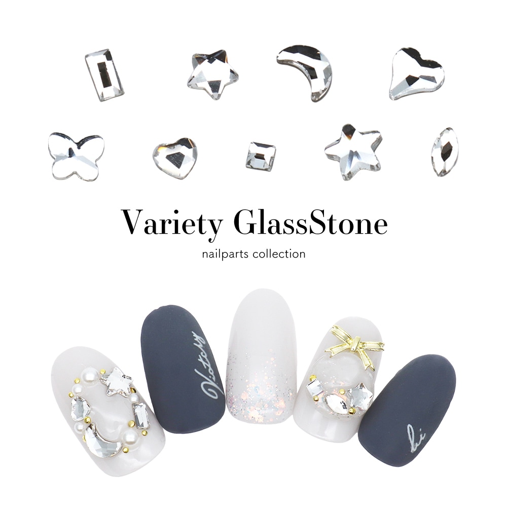 ラインストーン バラエティガラスストーン 全9種 約20個入り
